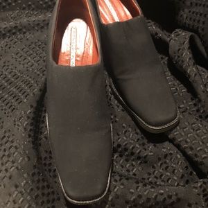 Donald J Pliner Black Cloth Wedge Versatile